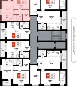 2-к квартира, вторичка, 47м2, 8/8 этаж
