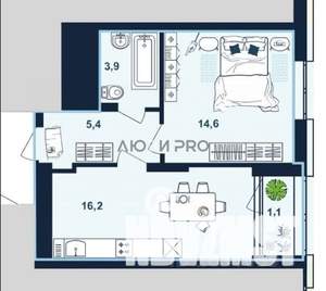 1-к квартира, вторичка, 41м2, 17/25 этаж