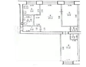 3-к квартира, вторичка, 56м2, 1/5 этаж