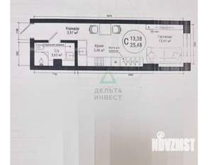 1-к квартира, вторичка, 25м2, 7/22 этаж