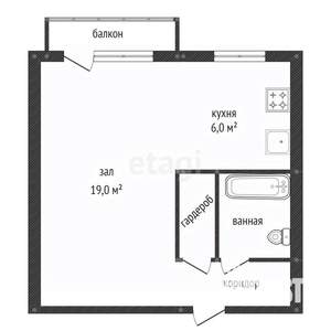 1-к квартира, вторичка, 31м2, 8/9 этаж