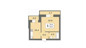 1-к квартира, вторичка, 36м2, 5/9 этаж