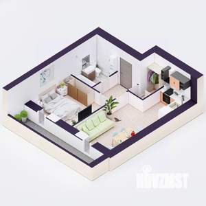 2-к квартира, вторичка, 43м2, 15/20 этаж