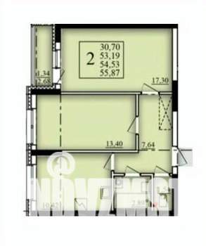 2-к квартира, вторичка, 55м2, 2/21 этаж