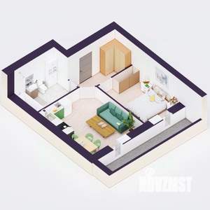 2-к квартира, вторичка, 43м2, 13/20 этаж