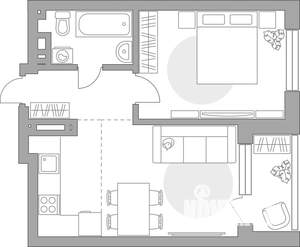 2-к квартира, строящийся дом, 48м2, 6/23 этаж
