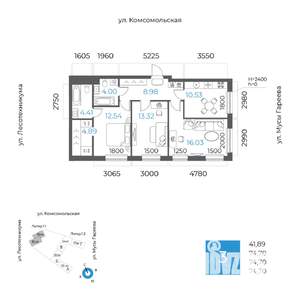 3-к квартира, вторичка, 75м2, 19/32 этаж