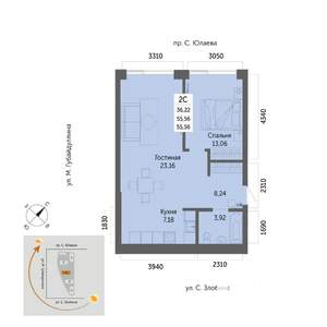 2-к квартира, вторичка, 56м2, 11/32 этаж