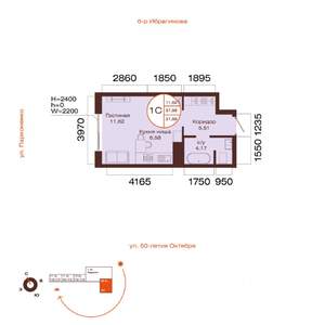 1-к квартира, вторичка, 28м2, 10/32 этаж