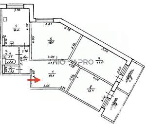 3-к квартира, вторичка, 93м2, 9/10 этаж