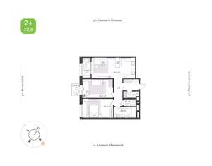 3-к квартира, вторичка, 74м2, 2/24 этаж