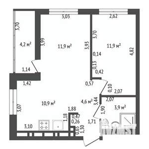2-к квартира, вторичка, 45м2, 14/22 этаж