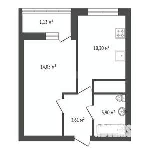 1-к квартира, вторичка, 33м2, 11/19 этаж