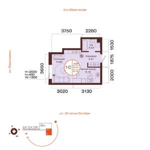 1-к квартира, вторичка, 28м2, 7/32 этаж