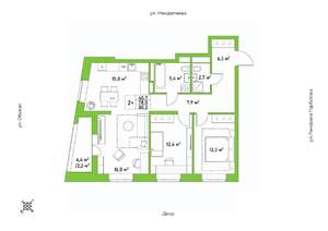 2-к квартира, строящийся дом, 80м2, 4/25 этаж