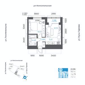 2-к квартира, вторичка, 38м2, 4/20 этаж