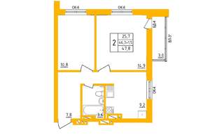 2-к квартира, вторичка, 47м2, 27/27 этаж