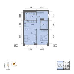 2-к квартира, вторичка, 53м2, 11/32 этаж