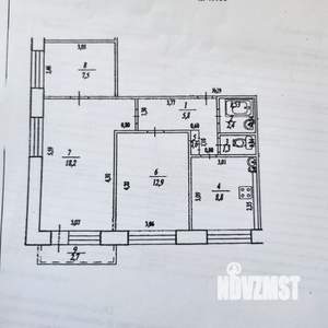 3-к квартира, вторичка, 58м2, 8/9 этаж