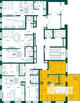 1-к квартира, строящийся дом, 51м2, 2/10 этаж
