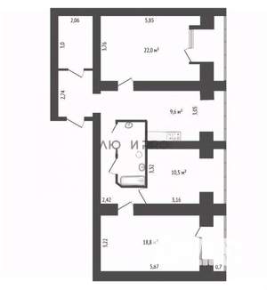 3-к квартира, вторичка, 94м2, 2/10 этаж