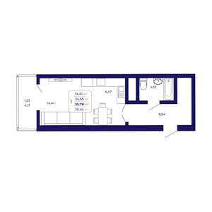 1-к квартира, вторичка, 36м2, 13/25 этаж