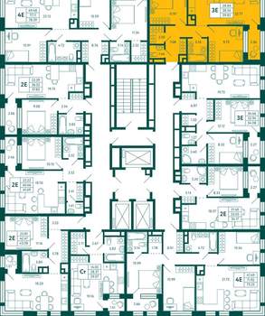 2-к квартира, строящийся дом, 60м2, 20/29 этаж