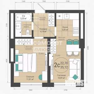 1-к квартира, вторичка, 35м2, 6/27 этаж