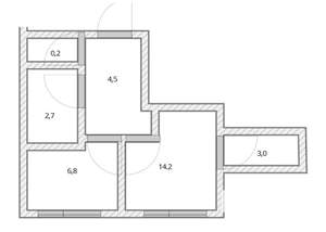 1-к квартира, вторичка, 29м2, 6/9 этаж