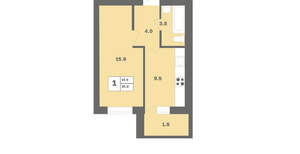 1-к квартира, вторичка, 35м2, 6/12 этаж
