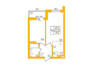 1-к квартира, вторичка, 40м2, 6/27 этаж