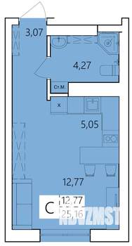 Студия квартира, вторичка, 25м2, 21/25 этаж