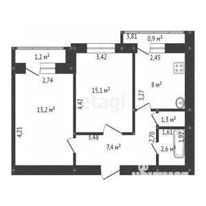 2-к квартира, вторичка, 48м2, 10/10 этаж