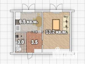 1-к квартира, вторичка, 26м2, 4/5 этаж