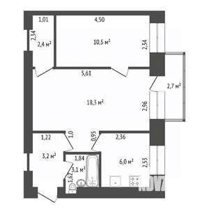2-к квартира, вторичка, 44м2, 4/4 этаж