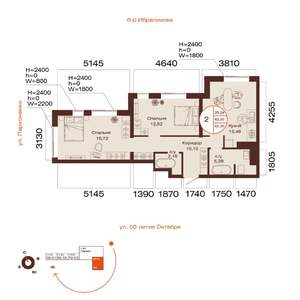 2-к квартира, вторичка, 62м2, 11/32 этаж