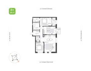 3-к квартира, вторичка, 90м2, 6/12 этаж