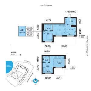 3-к квартира, вторичка, 59м2, 8/32 этаж