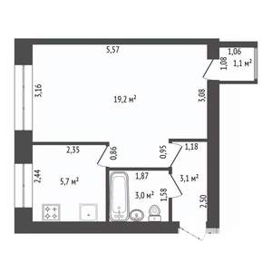 1-к квартира, вторичка, 32м2, 5/5 этаж