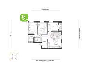 3-к квартира, вторичка, 101м2, 5/25 этаж