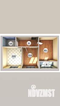 2-к квартира, вторичка, 53м2, 6/20 этаж