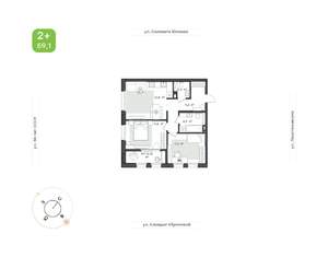 2-к квартира, вторичка, 59м2, 8/12 этаж