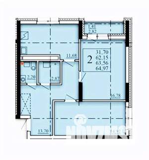 2-к квартира, строящийся дом, 64м2, 15/25 этаж