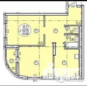 2-к квартира, вторичка, 63м2, 5/25 этаж