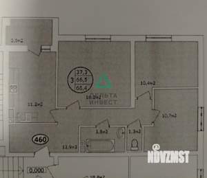 3-к квартира, вторичка, 67м2, 2/25 этаж