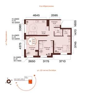 3-к квартира, вторичка, 69м2, 12/32 этаж