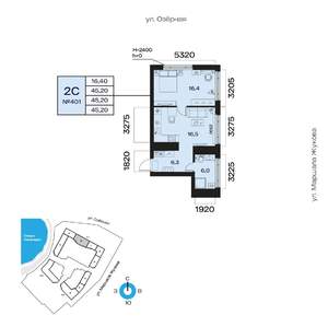 2-к квартира, вторичка, 45м2, 24/32 этаж
