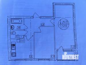 2-к квартира, вторичка, 52м2, 1/3 этаж