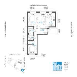 3-к квартира, вторичка, 76м2, 2/17 этаж