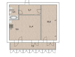 2-к квартира, вторичка, 47м2, 8/11 этаж